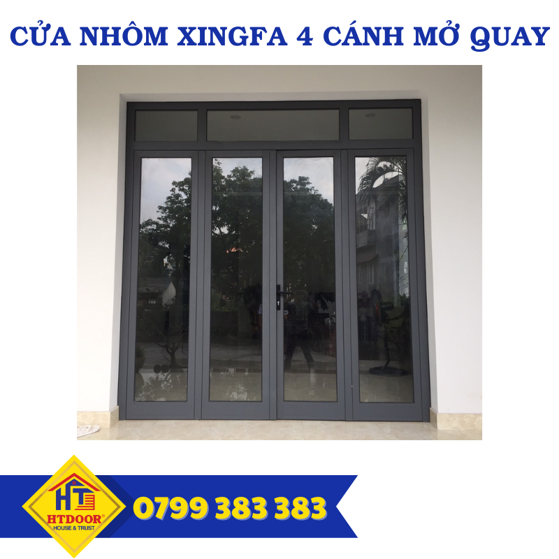 Cửa nhôm Xingfa 4 cánh mở quay - HTDoor