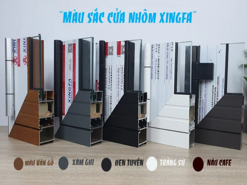 5 tone màu nhôm Xingfa hệ 55 dẫn đầu xu hướng 2026