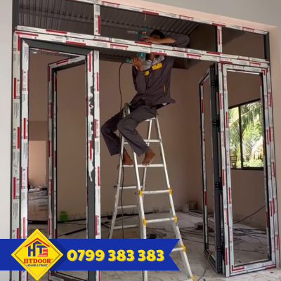 Thi công lắp đặt cửa nhôm - HTDoor