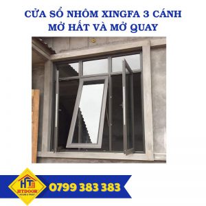 CỬA SỔ NHÔM XINGFA 3 CÁNH MỞ HẤT VÀ QUAY