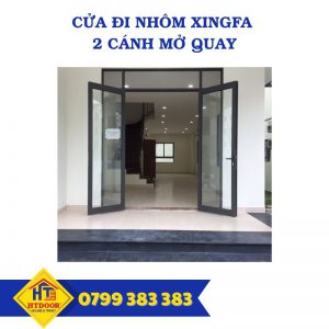 Cửa đi nhôm Xingfa 2 cánh mở quay