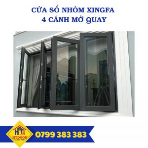 cửa sổ nhôm Xingfa 4 cánh mở quay