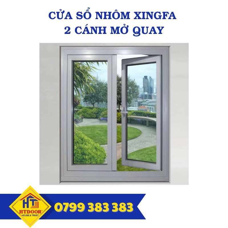 Cửa sổ nhôm Xingfa 2 cánh mở quay Cửa sổ nhôm Xingfa 2 cánh mở quay