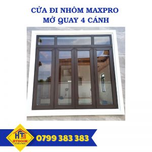 Cửa đi nhôm Maxpro 4 cánh mở quay