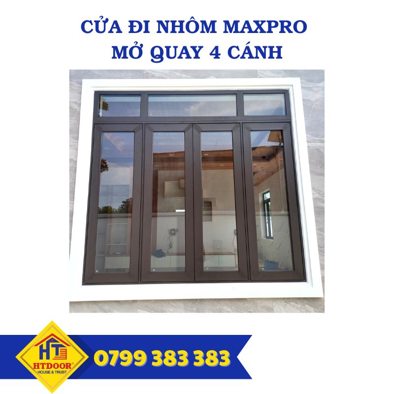 Cửa đi nhôm Maxpro 4 cánh mở quay