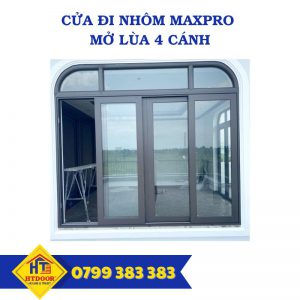 Cửa đi nhôm Maxpro 4 cán mở lùa