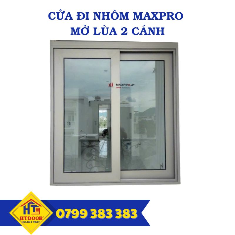 Cửa sổ nhôm Maxpro mở lùa 2 cánh