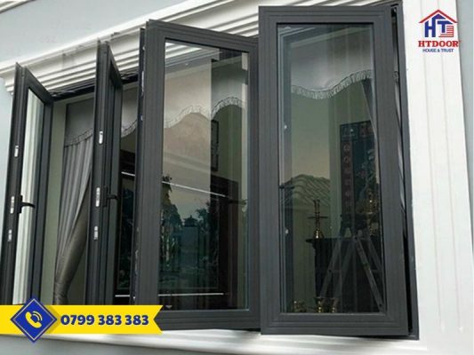 Cửa sổ nhôm Xingfa 4 cánh mở quay