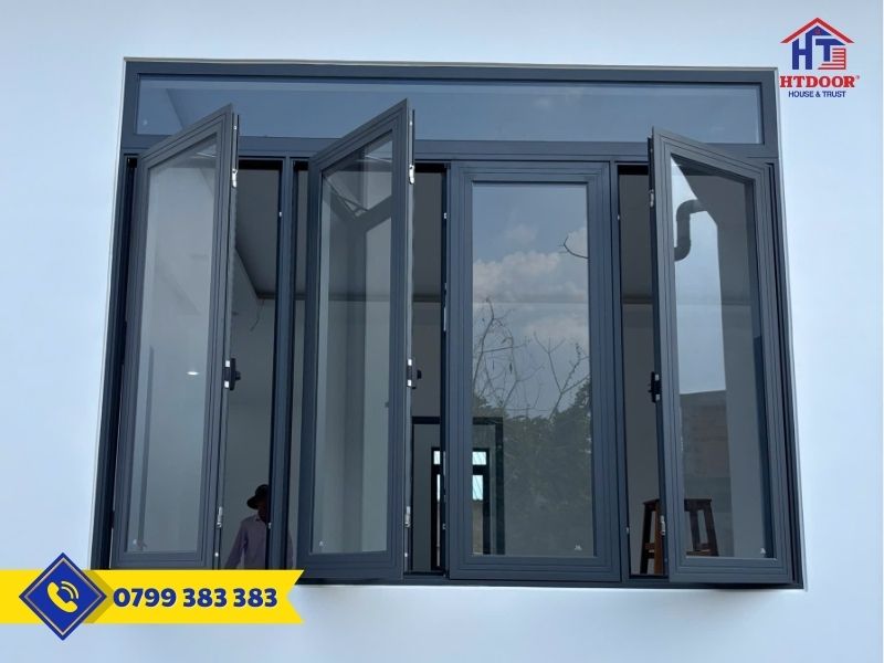Cửa sổ nhôm Xingfa 4 cánh mở quay