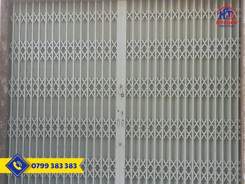 Cửa kéo sơn tĩnh điện màu kem