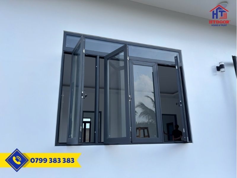 Cửa sổ nhôm Xingfa 4 cánh mở quay