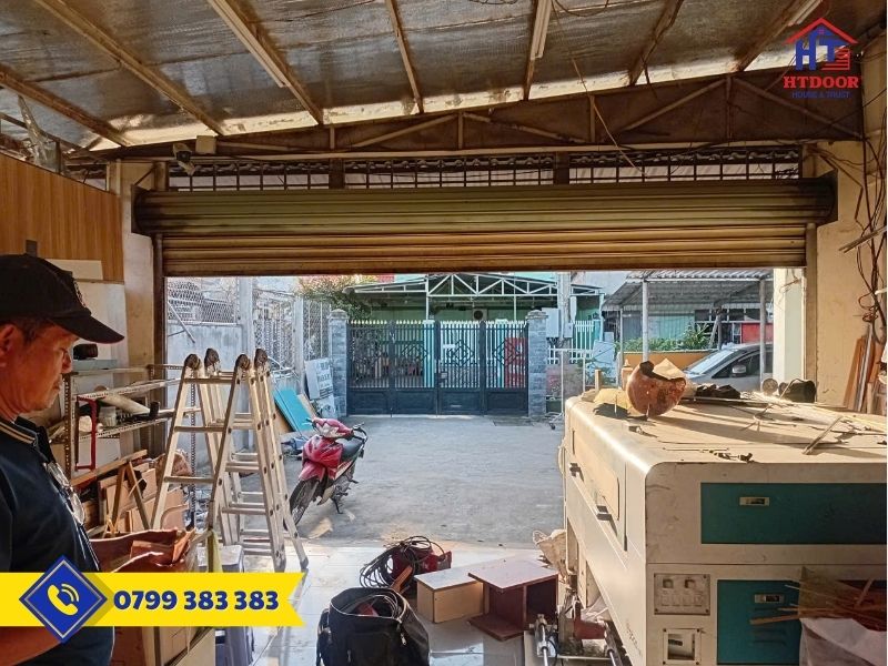 Cửa cuốn bung lô sau khi sửa - HTDoor