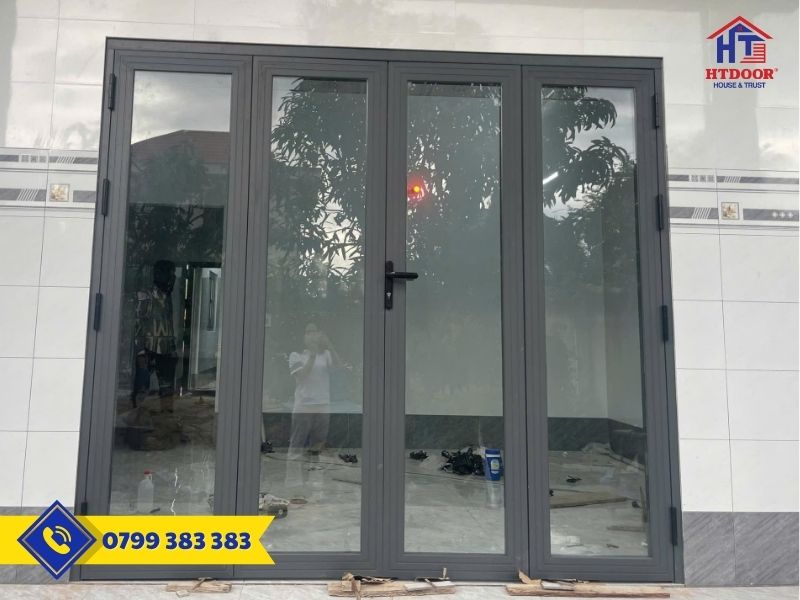 Cửa đi nhôm Xingfa 4 cánh mở quay hệ 55