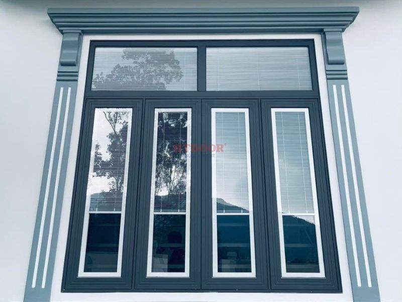Cửa sổ nhôm kính hộp rèm