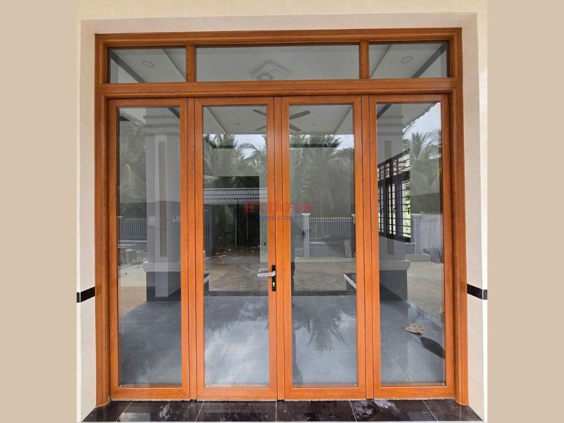 Cửa đi nhôm Xingfa 4 cánh mở quay khung bao 200